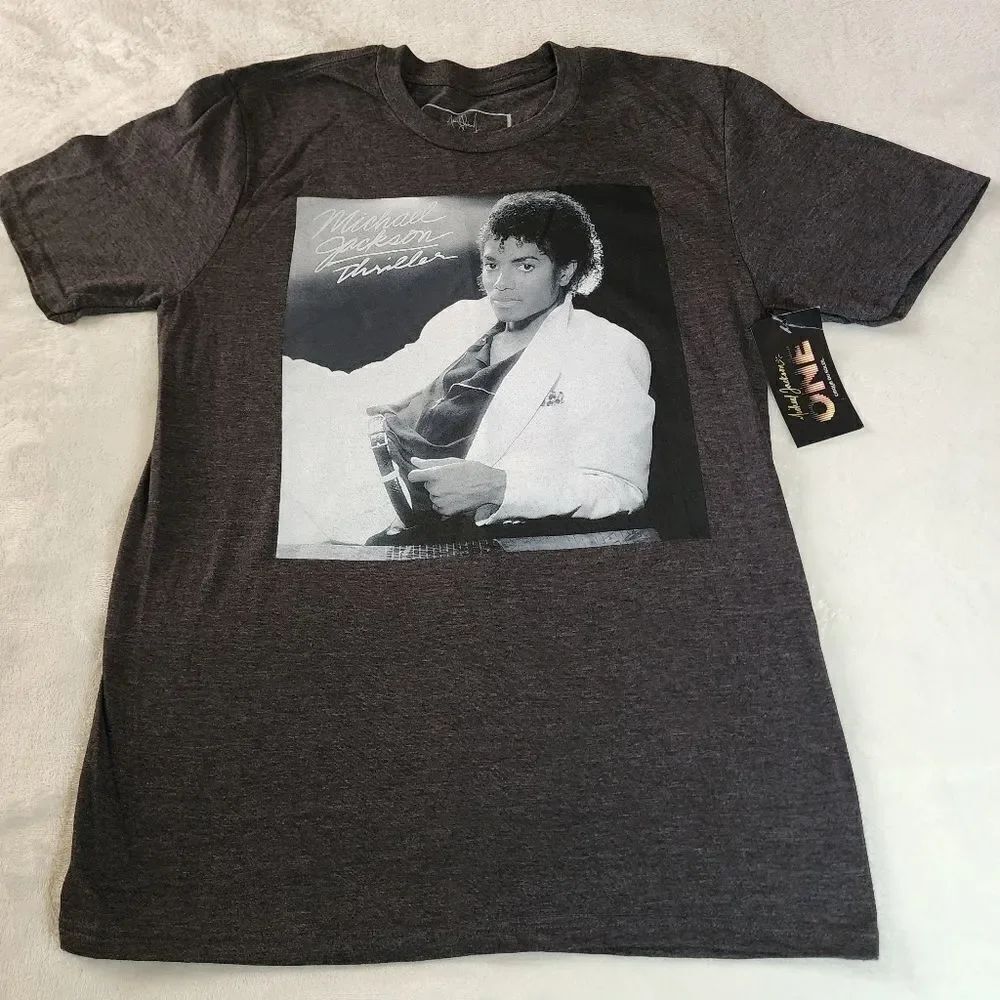 Michael Jackson 2016 Heathered Gray Tee With Graphic Thriller NWT Size Small